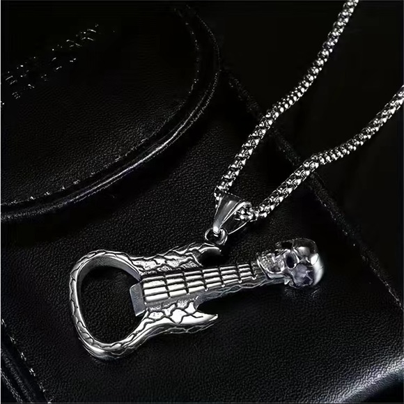 Jewelry - Skull Guitar Necklace with lid opener